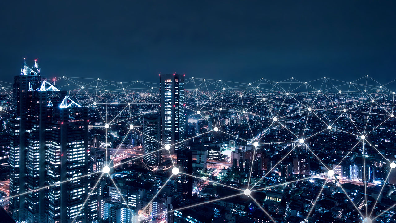 Electrical grid across a city