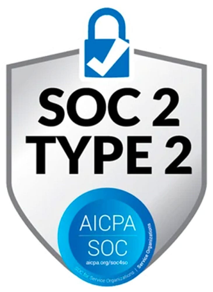 SOC 2 Typ II Sicherheitszertifizierungsabzeichen
